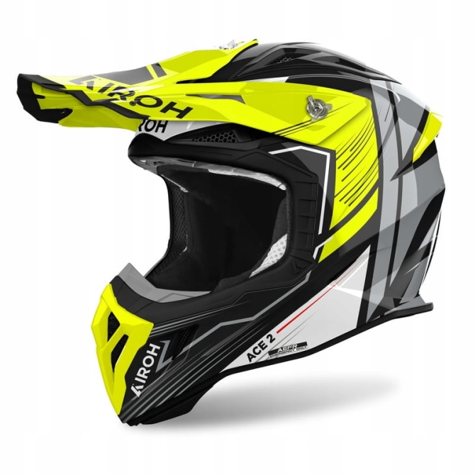 Kask Motocyklowy Offroadowy Airoh Aviator Ace 2 Engine Yellow Gloss