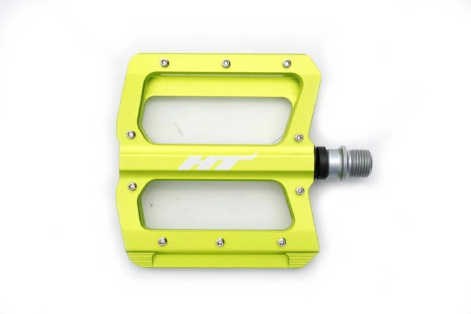 Pedały Rowerowe Platformowe Aluminiowe HT An01 Maszynowe - Zielone
