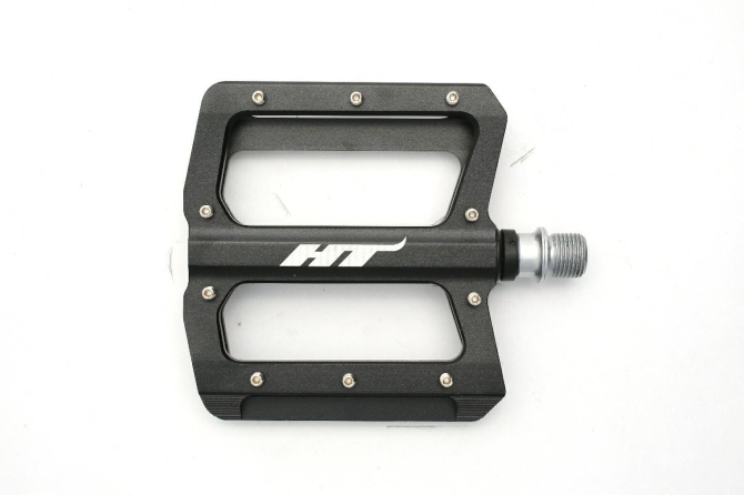 Pedały Rowerowe Platformowe Aluminiowe HT An01 Łożyska Maszynowe - Czarne
