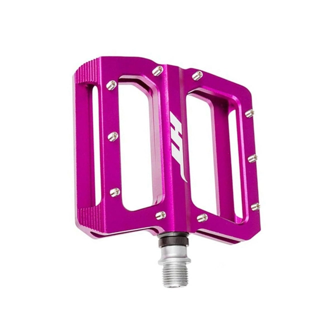 Pedały Rowerowe Platformowe Aluminiowe HT An01 Maszynowe - Fioletowe