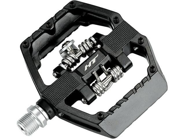 Pedały Rowerowe Zatrzaskowe Aluminiowe HT GD1 - Czarne