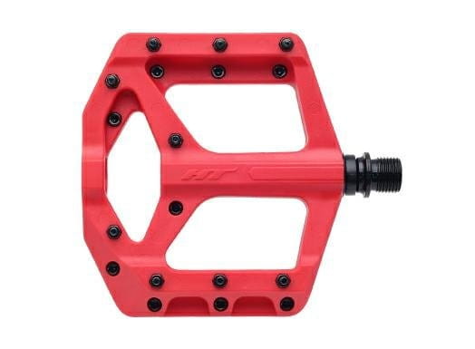 Pedały Rowerowe Platformowe Nylonowe HT-PA32A Maszynowe - Czerwone