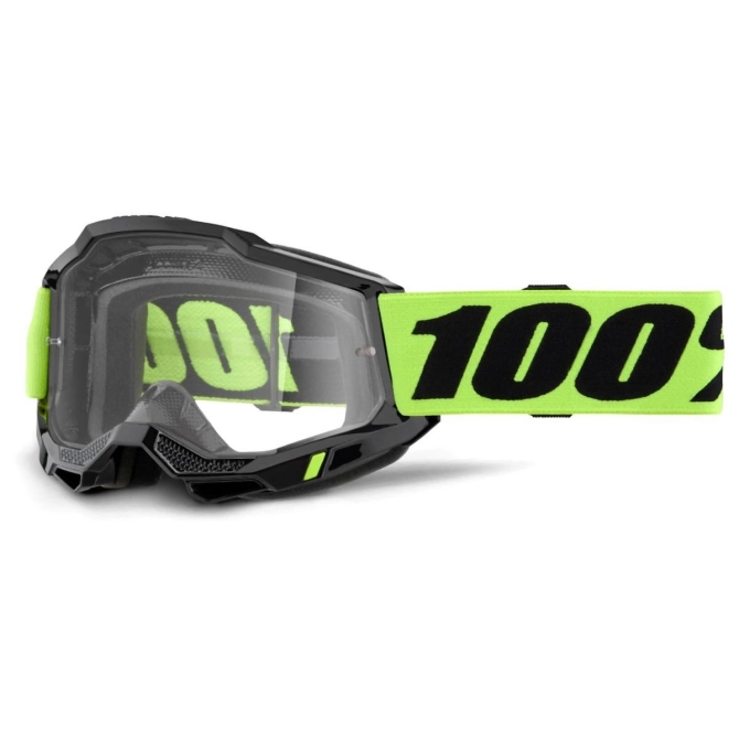 Gogle Motocyklowe 100% Accuri 2 Enduro Yellow Fluo Przezroczysta Szybka