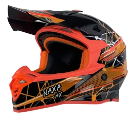 Kask Motocyklowy C9/T NAXA Czarny/Pomarańczowy