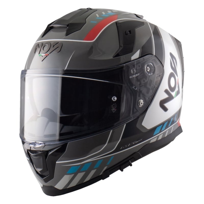 Kask Motocyklowy NOS NS10 Mig Czerwony/Niebieski