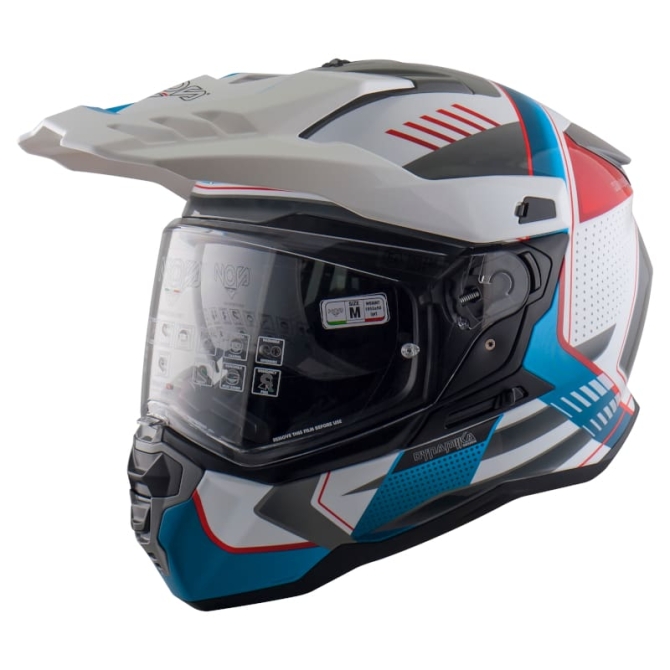 Kask Motocyklowy Dual Sport ADV Enduro NOS NS9 Omega White