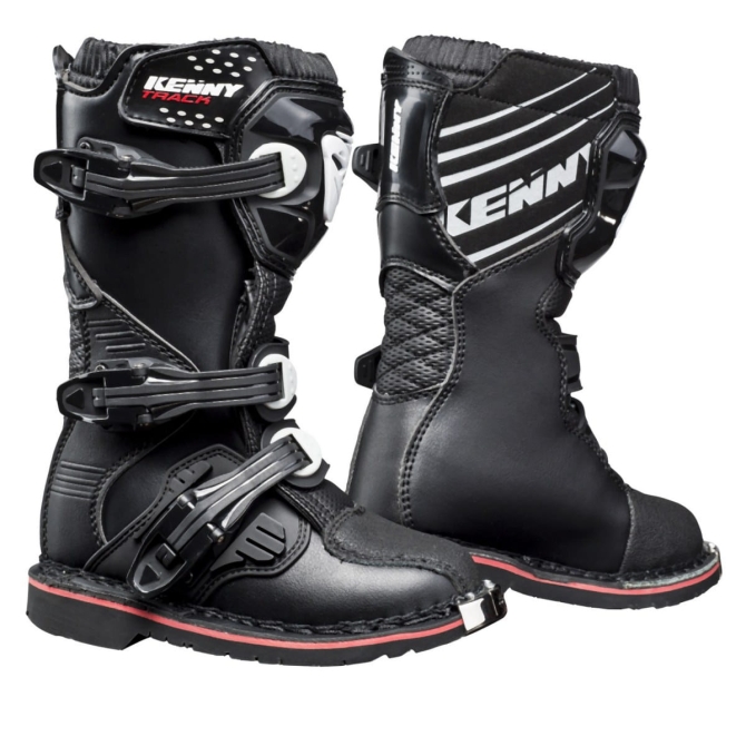 Buty Motocyklowe Kenny Racing Track Kid Junior Czarno-Białe