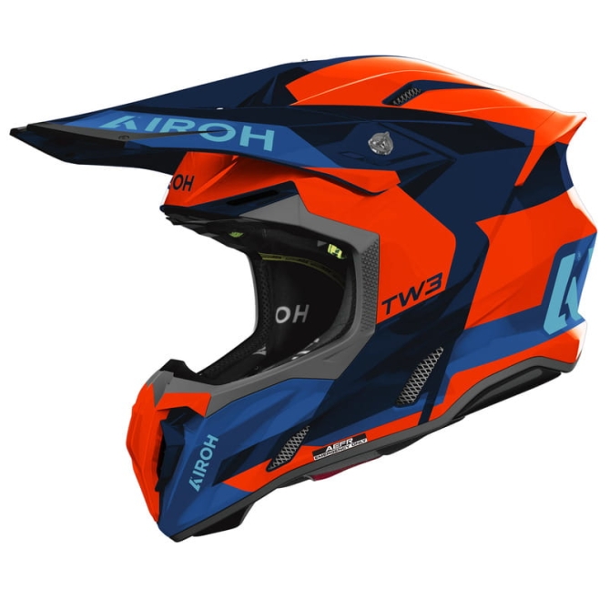 Kask Motocyklowy Airoh Twist 3 Fancy Blue Orange Gloss