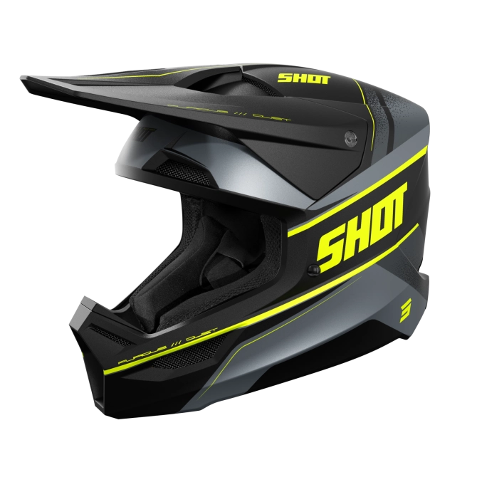 Kask Motocyklowy Shot Furious Dust Neon Yellow