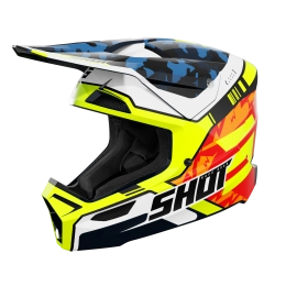 Kask Motocyklowy Shot Furious Kid - Niebiesko-Żółty