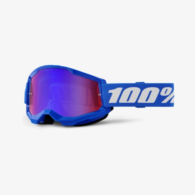 Gogle 100% Strata 2 Blue - Mirror Red/Blue Lens